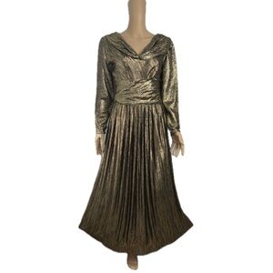 Vintage Gorgeous flowy metallic formal dress tons of sparkle costume amazing